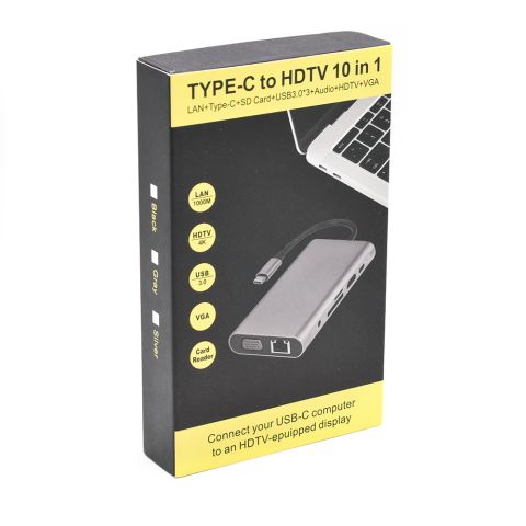 Adaptateur USB-C 10-en-1 vers HDMI