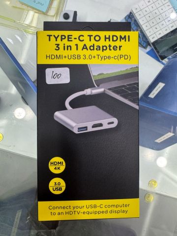 Adaptateur USB-C 3 en 1 vers HDMI, USB 3.0 et USB C PD